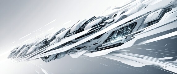 white digital speed future technology abstract concept background banner illustration