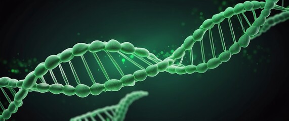 green digital medical dna technology abstract concept background banner illustration