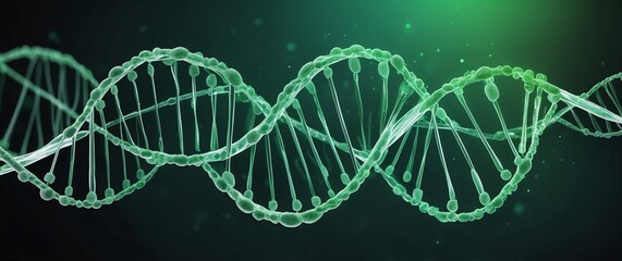 green digital medical dna technology abstract concept background banner illustration