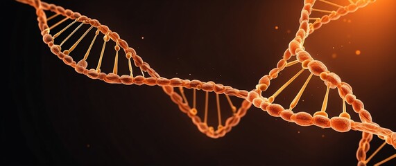 orange digital medical dna technology abstract concept background banner illustration