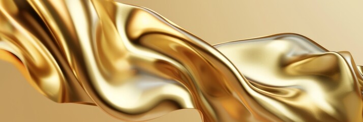Luxurious Abstract Gold Accent Shiny Silk Foil Metal Material Texture Background