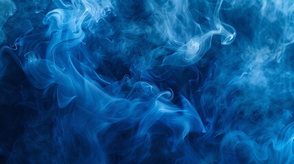 Obraz premium Mysterious allure captured by dynamic midnight blue smoke, perfect for atmospheric compositions,