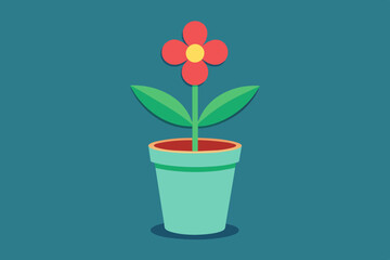 flower in flowerpot vector illustration 