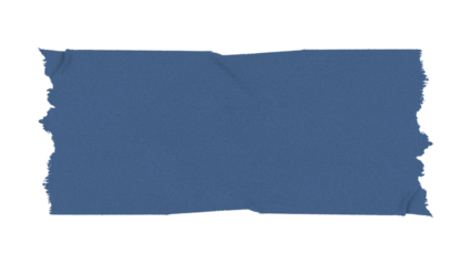 Blue washi tape png sticker, torn paper, transparent background