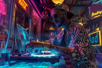 Obraz premium DJ on vacation