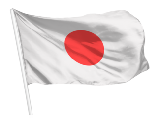 Japan flag png waving, national symbol graphic