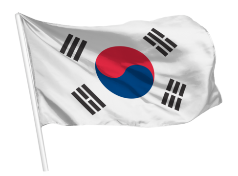 South Korea flag png waving, national symbol graphic