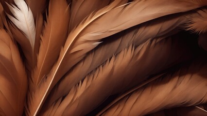 Stylish Brown Soft Feathers Background