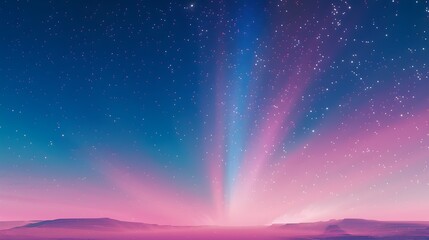 A pixelated aurora borealis of pink and blue hues, painting the virtual sky with ephemeral beauty