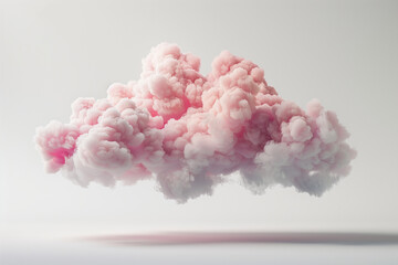 Pink cloud on a white background. Pink smoke on white background. Pink smoke background.
