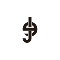 Letter Jg circle geometric symbol simple logo vector