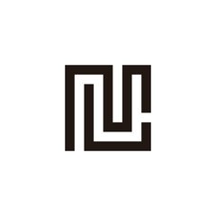 Letter L and M square, combination geometric symbol simple logo vector