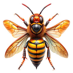 Asian Giant Hornet bee lies icon PNG transparent background. AI GENERATED
