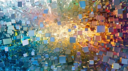 An evershifting mosaic of translucent squares capturing the fluidity and volatility of crypto liquidity.