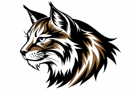 recommend clip art: bobcat-head-side-view--silhouette--white-background 