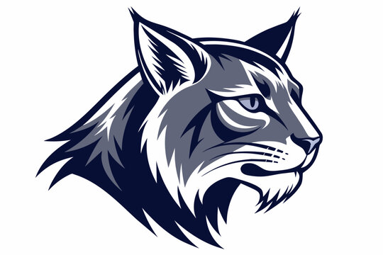 recommend clip art: bobcat-head-side-view--silhouette--white-background 