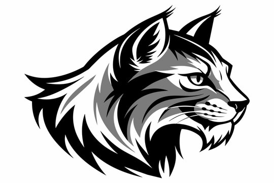 recommend clip art: bobcat-head-side-view--silhouette--white-background 