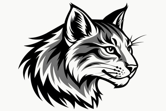 recommend clip art: bobcat-head-side-view--silhouette--white-background 