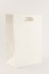 Craft bag for food on white background, paper pack of carton eco zero waste, storage, blank, white package box