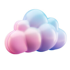A colorful cloud with pink, blue, and purple hues