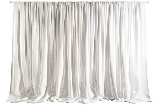 The white curtains are hanging from the ceiling, creating a sense of openness