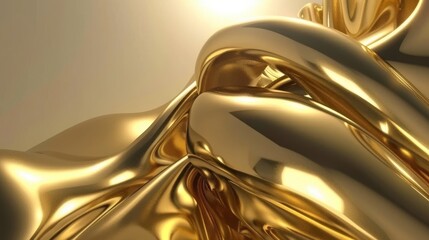 Luxurious Abstract Gold Accent Shiny Silk Foil Metal Material Texture Background