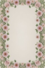 Elegant floral composition in a circular shape, surrounded by lush greenery, against a soft, neutral beige background.