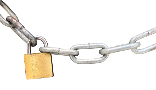 chains and padlocks isolated