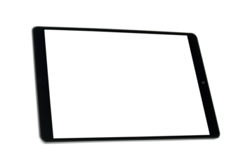 Black tablet screen mockup transparent png