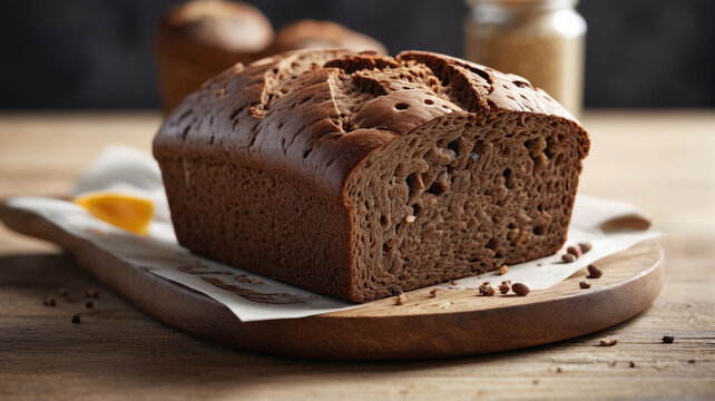 A health-focused bakery specializing in gluten-free dark bread varieties, catering to dietary restrictions and promoting wellness, Generative AI