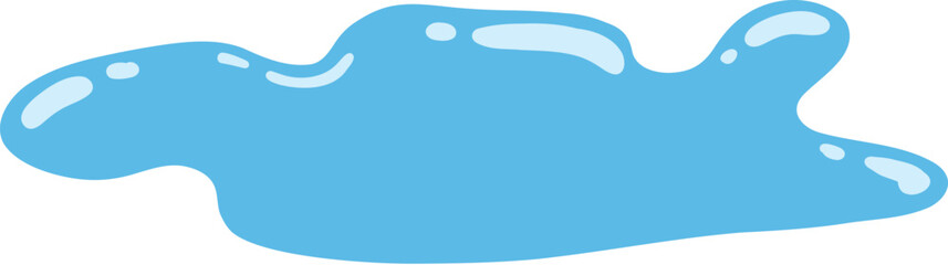 Cartoon blue dripping water drop, splash, spray and tear. Liquid flow, wave, stream and puddle. Nature water motion shape vector. Illustration of rain water drop, liquid splash