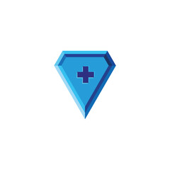 simple 3D shield vector logo symbol