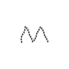 letter M simple dots vector logo symbol