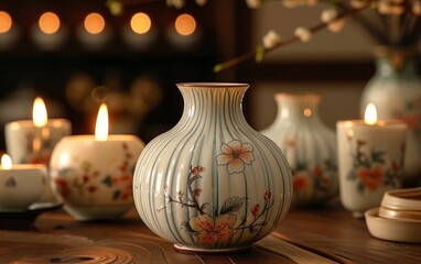 Exquisite hand-painted porcelain vase with floral motif, perfect for adding a touch of elegance to any room.