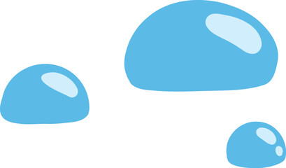 Cartoon blue dripping water drop, splash, spray and tear. Liquid flow, wave, stream and puddle. Nature water motion shape vector. Illustration of rain water drop, liquid splash