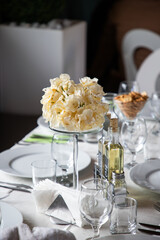 restaurant table for festive gathering