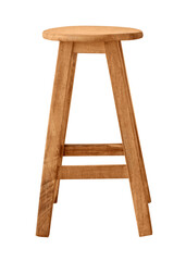 Single wooden stool design element