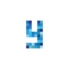 letter y pixels, simple blue vector logo symbol