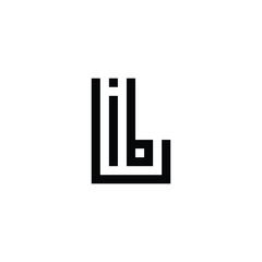 letter L,i,b simple vector logo symbol