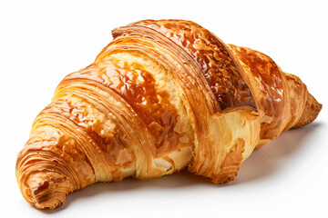 a croissant is laying on a white surface