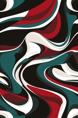 Obraz premium Dynamic Fluid Wave Soccer Jersey Sublimation Design Pattern in Red, White, & Teal