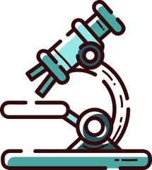 Microscope, hand-drawn education icon.
