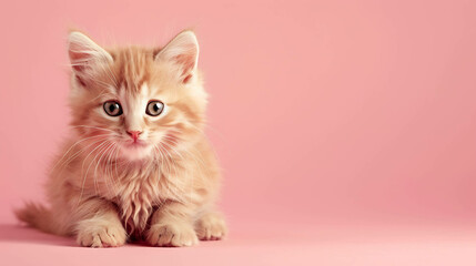 cat with pink background