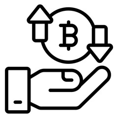 Creative design icon of bitcoin transfer 

