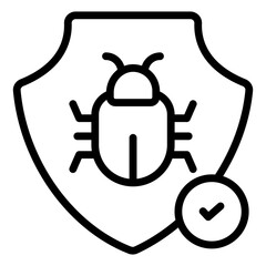 A colored design icon of bug security 

