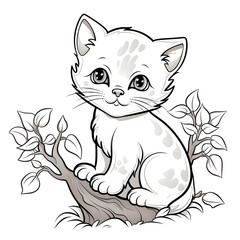 Obraz premium coloring page cat