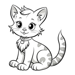 Obraz premium cartoon coloring page cat