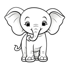 Fototapeta premium coloring page elephant