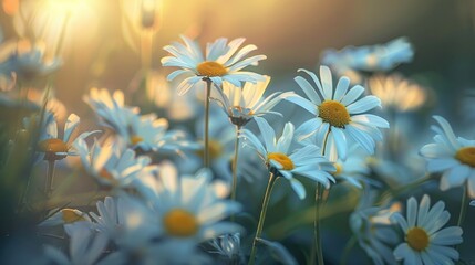 Lovely daisies blooming during the spring season