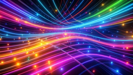Obraz premium abstract background with glowing lines, neon lights